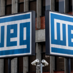 Fachada com logo da WEG