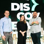 Dan Kawa, Ellen Steter e Eduardo Mira no TradeMap Discovery