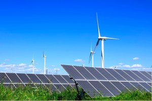 paineis solares e turbinas eólicas para geração de energia elétrica