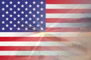 Bandeira dos EUA com dados entrelaçados