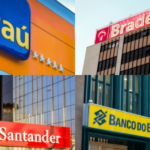 Montagem com imagens de bancos