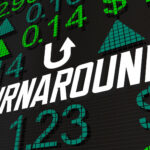 Escrita de turnaround com uma seta para cima