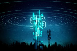 antena de telecomunicações associada a ilustração com os dizeres 5G