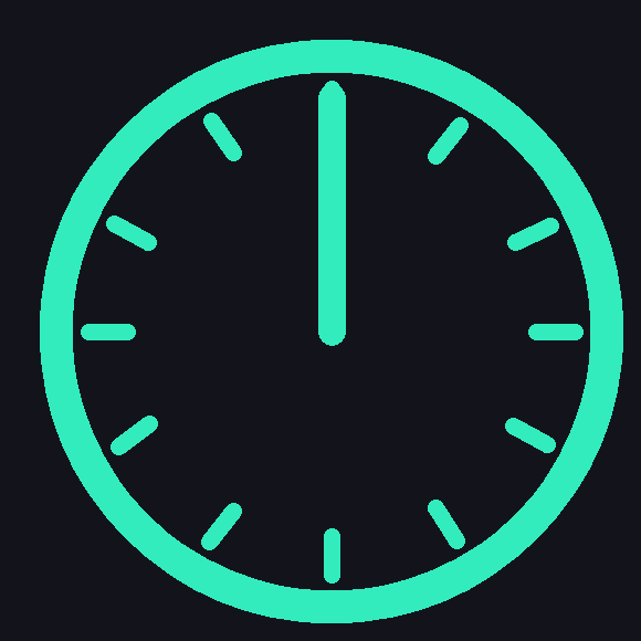 Enterprise Trademap - Gif verde de um relógio com os ponteiros girando super rápido rápido