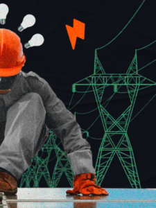 Ilustração com imagem de energia elétrica Eletrobras