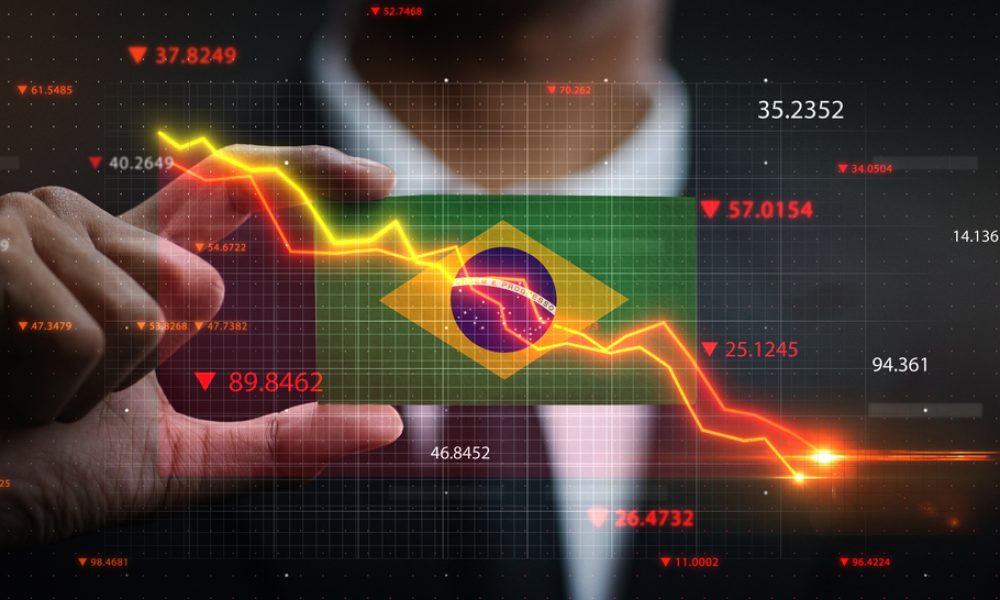 Gráfico apontando queda do mercado brasileiro